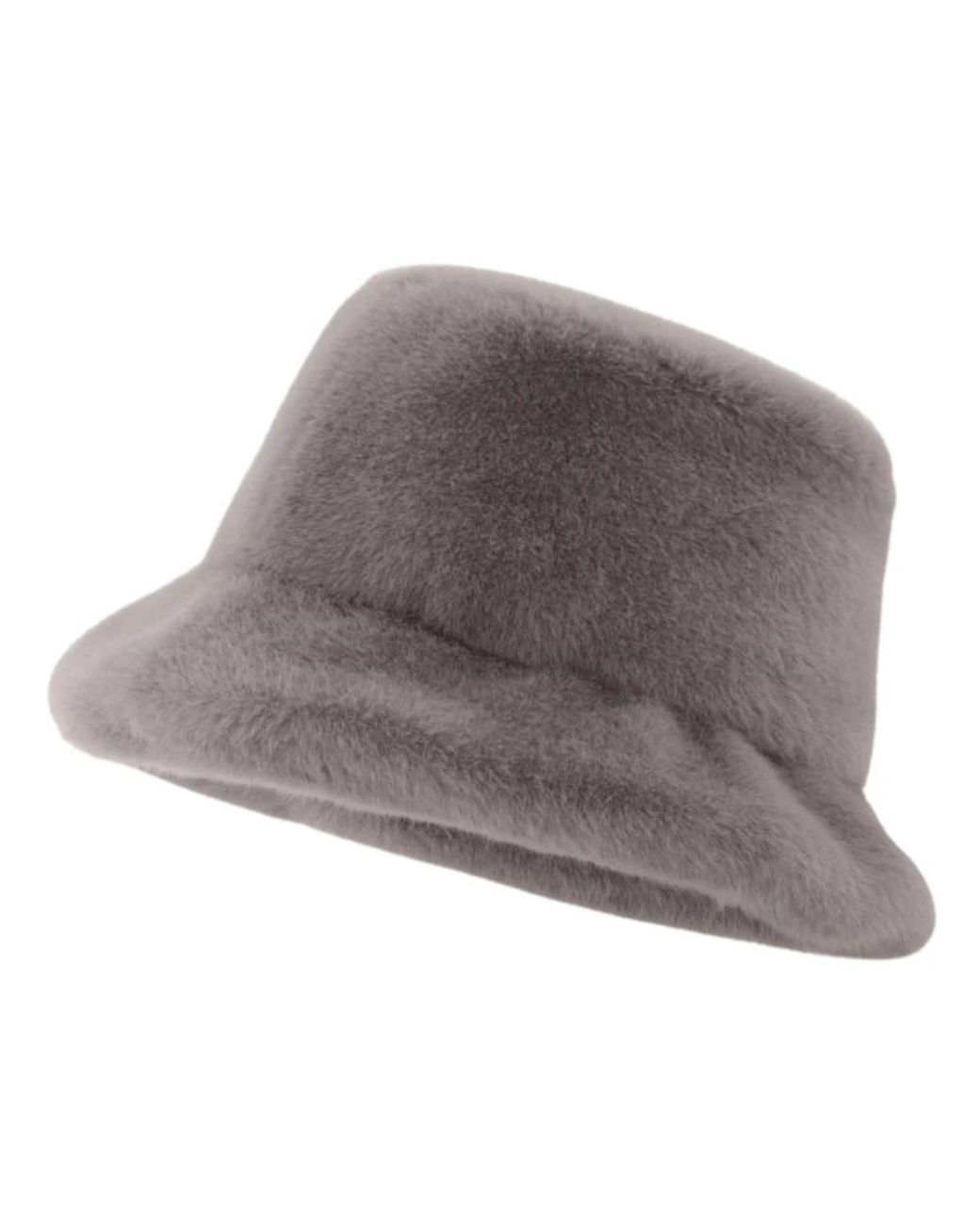 Ibana Accessoires ,Grijs ,Fur Bucket Hat in het Gray