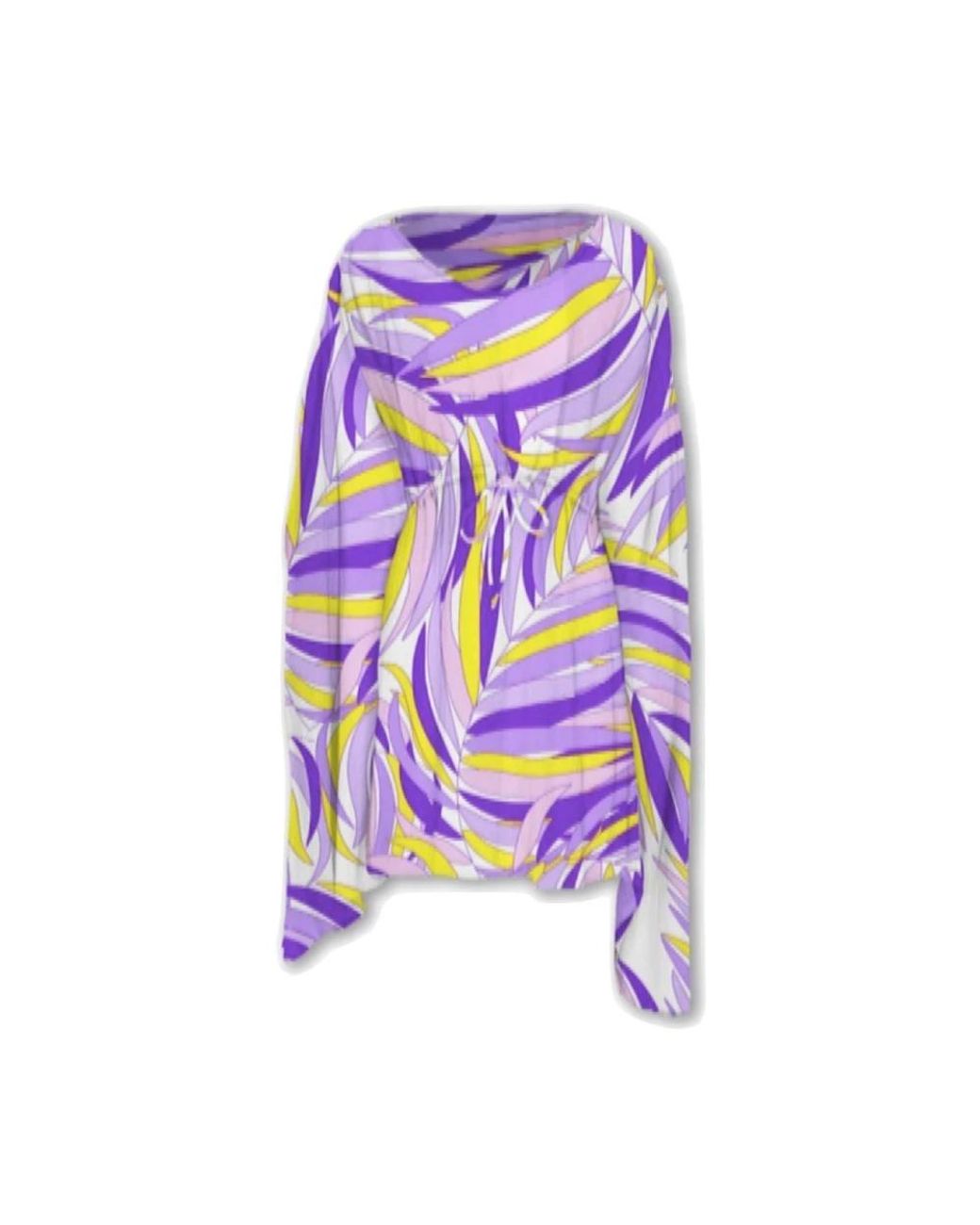 Mc2 Saint Barth Kleedjes ,Paars ,Lange Poncho Met Patroon in het Purple