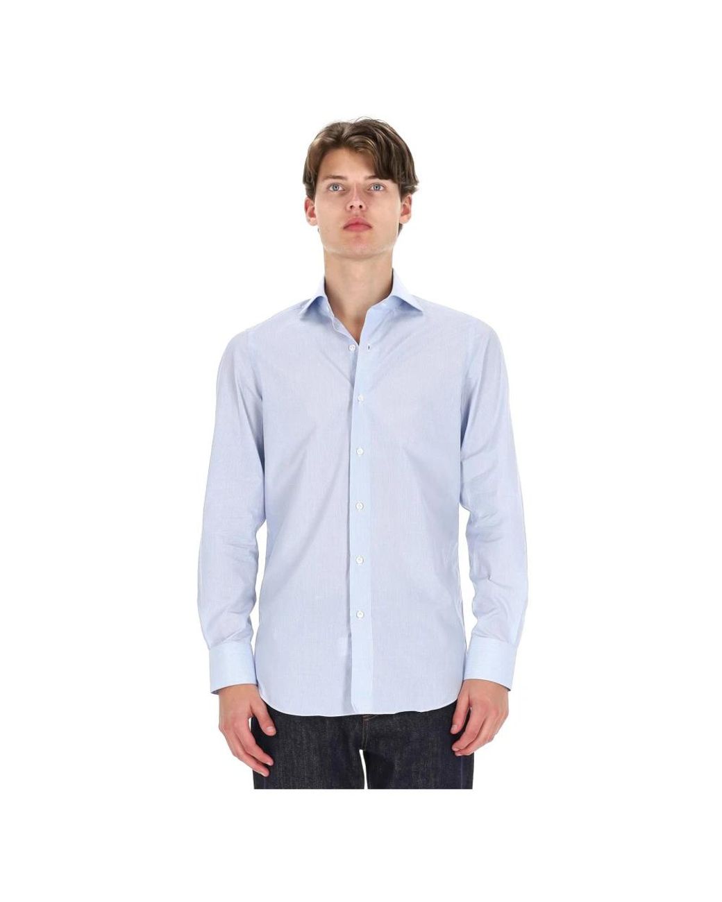 Finamore 1925 Blue Formal Shirts for men