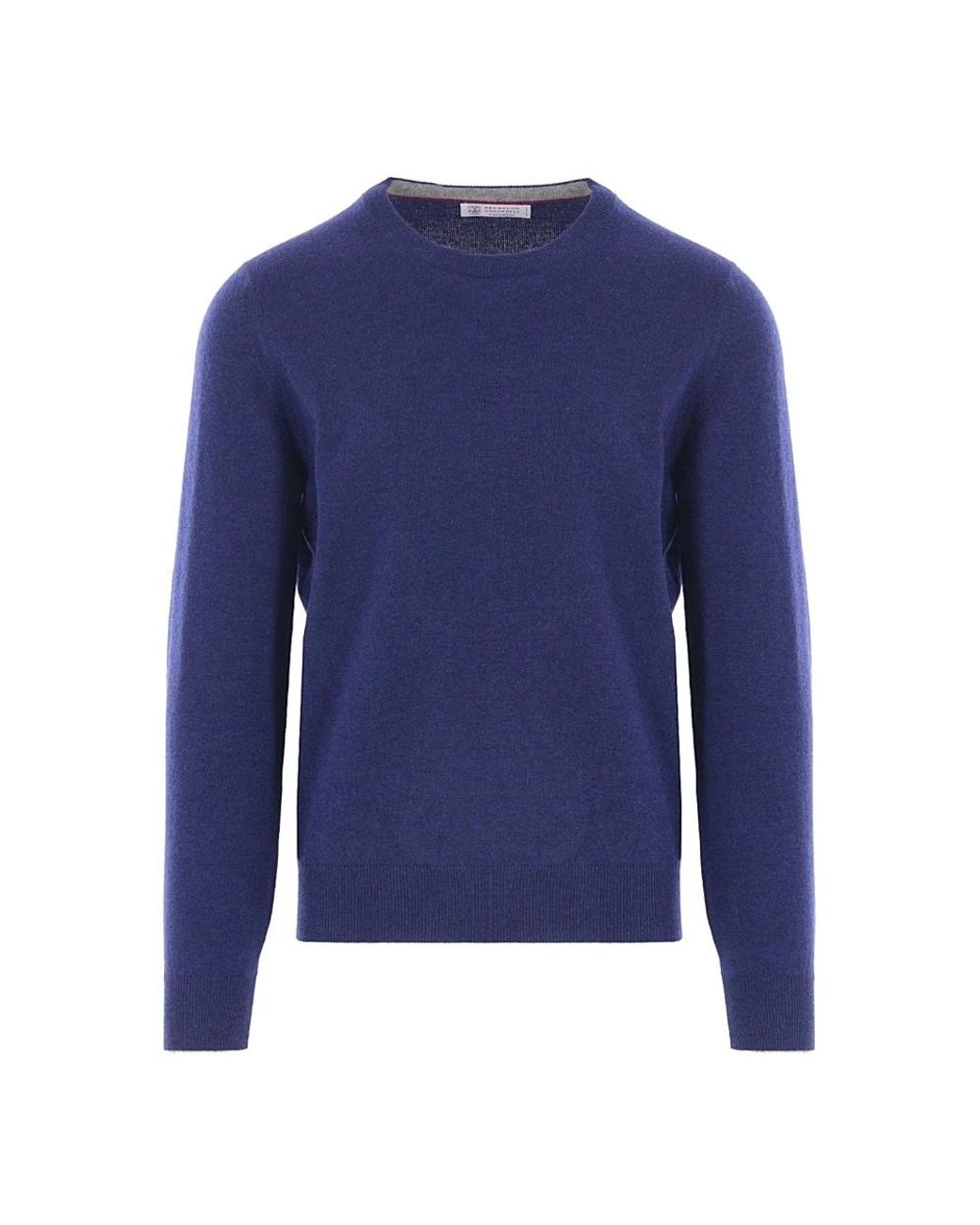 Brunello Cucinelli Blue Round-Neck Knitwear for men