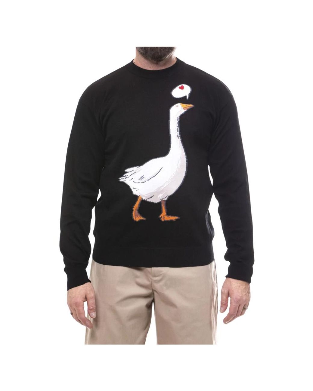 Moschino Black Round-Neck Knitwear for men