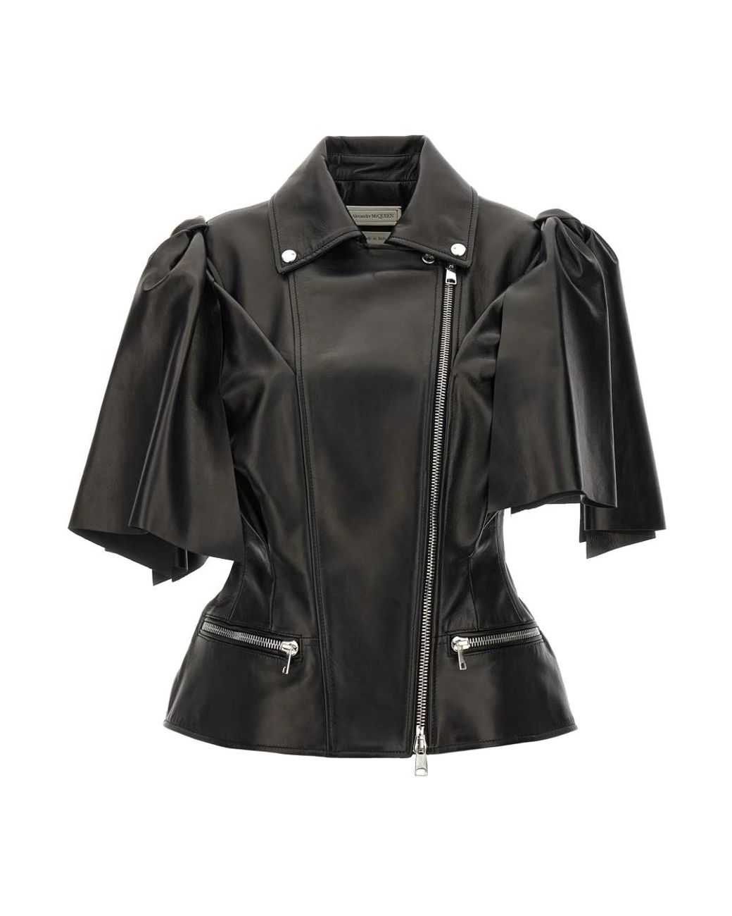 McQueen Black Leather Jackets