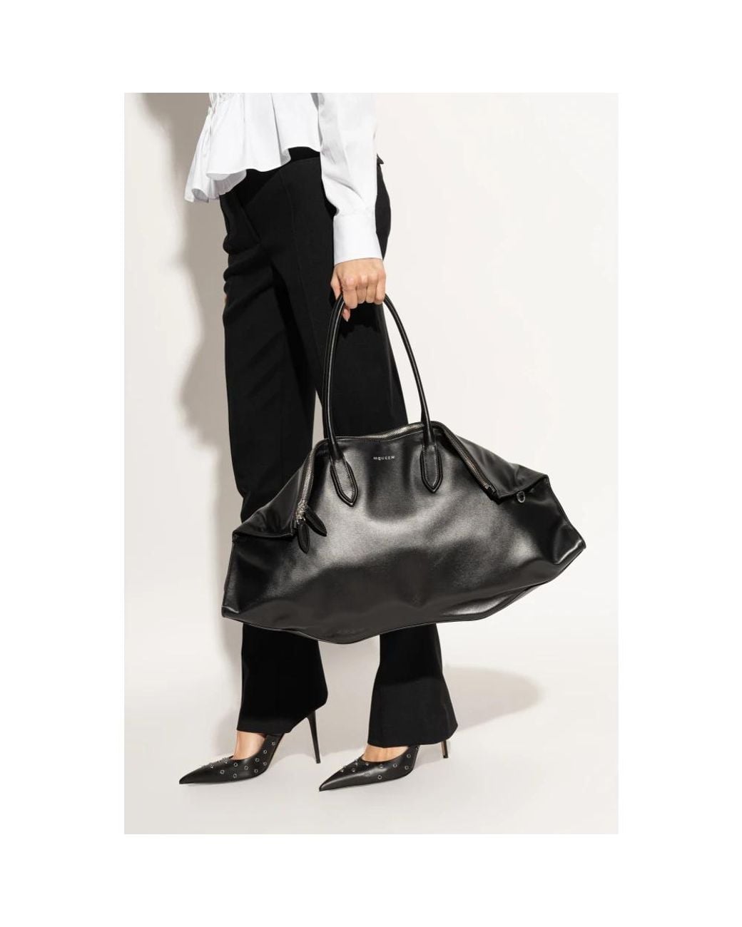 McQueen Black Tote Bags