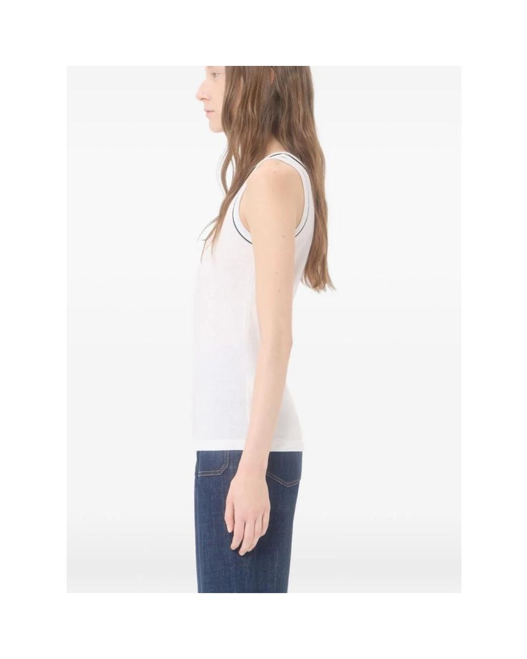 Valentino White Sleeveless Tops