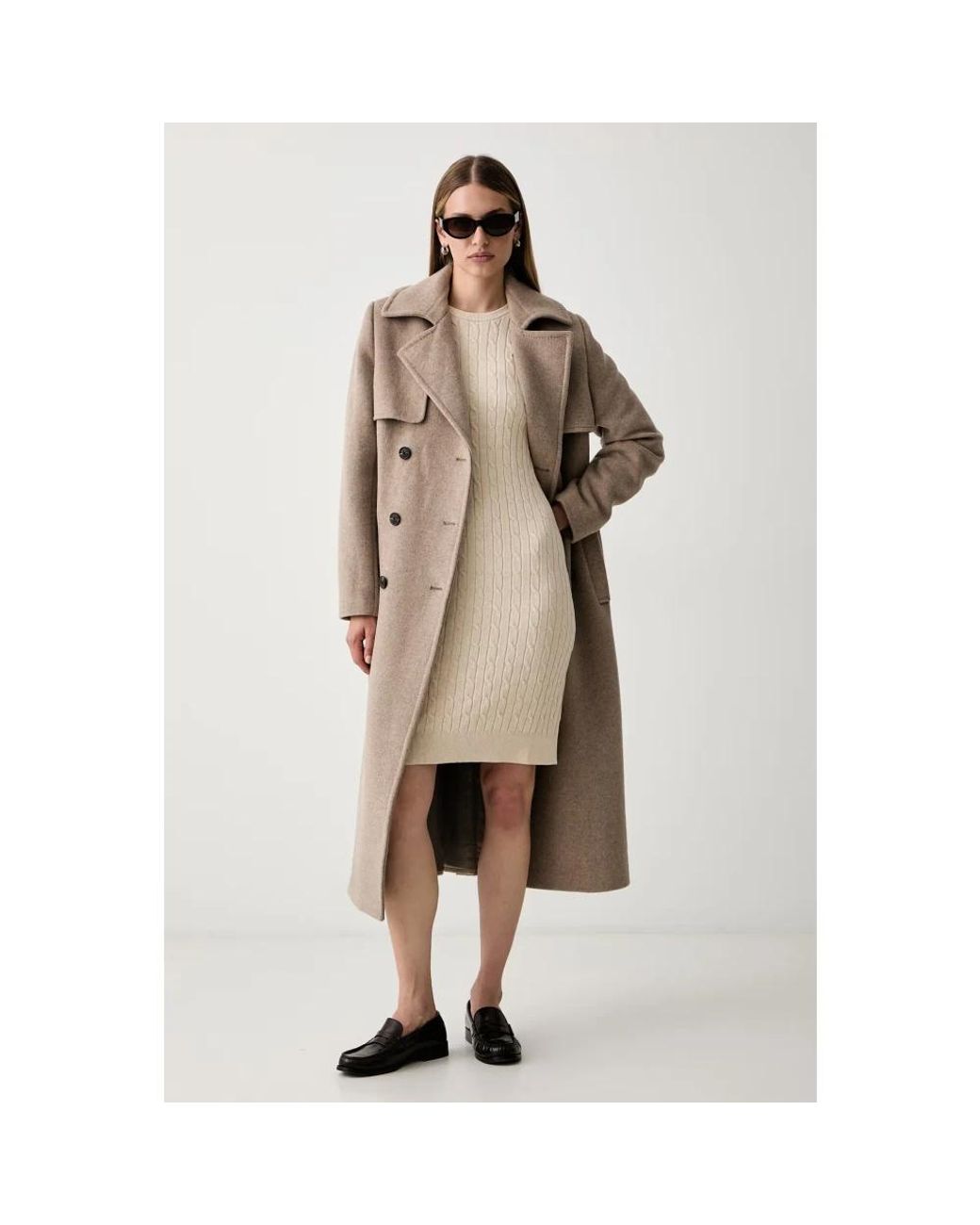 Knitted Dresses Gant de color Natural