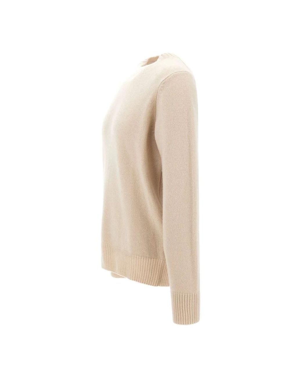 Soft Goat White Round-Neck Knitwear for men