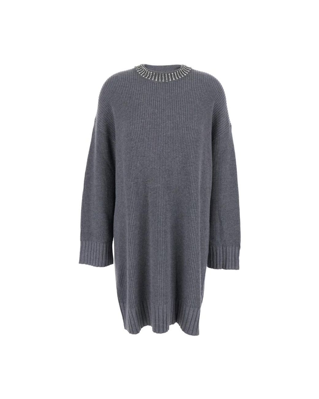Pinko Gray Knitted Dresses
