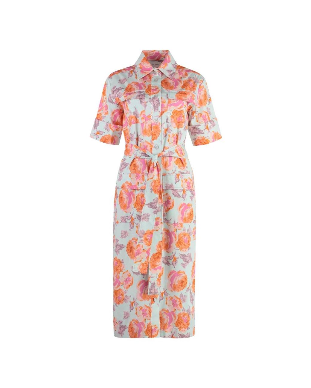 St. John Red Shirt Dresses
