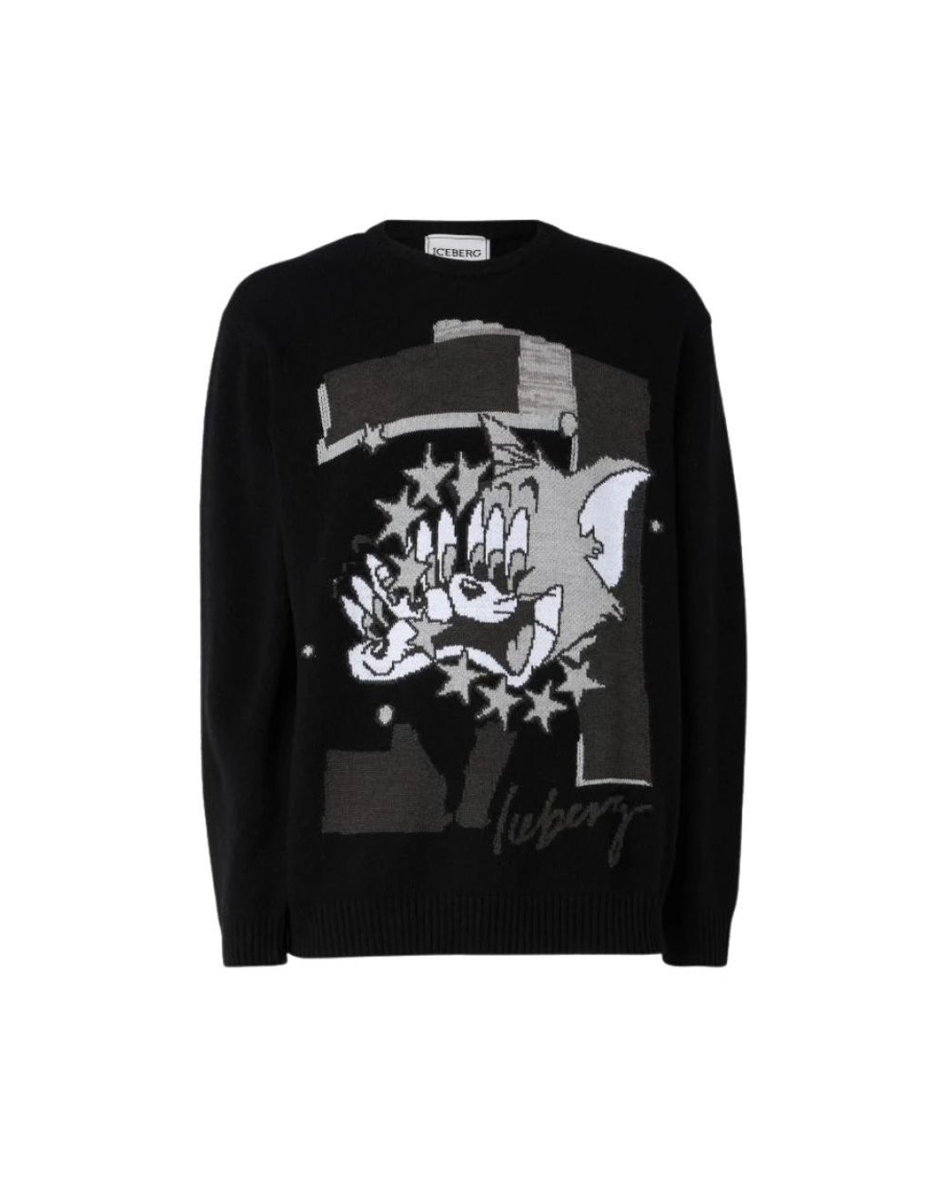 Iceberg Black Round-Neck Knitwear for men