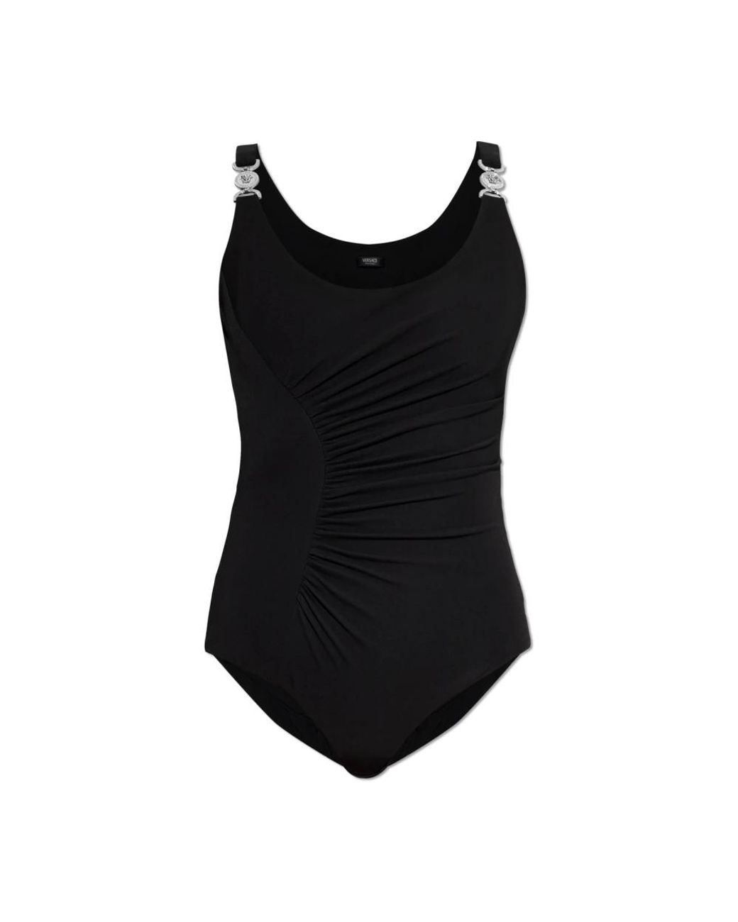 Versace Tops ,Zwart ,Stretch Crêpe Jersey Bodysuit in het Black