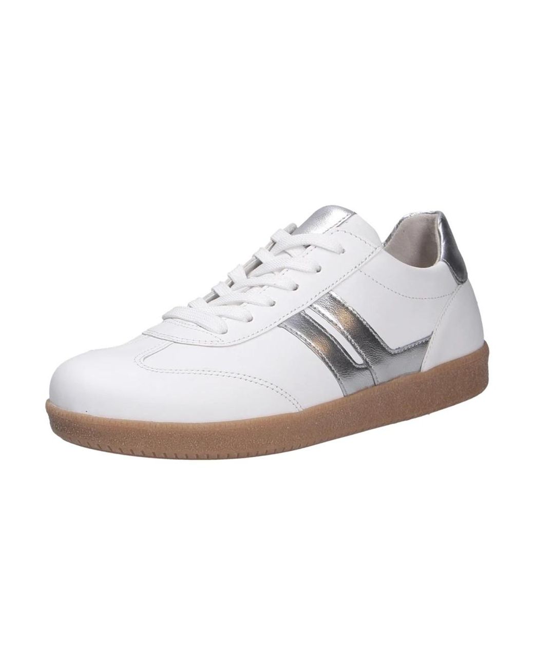 Gabor White Sportlicher Damen Schnürschuh Aus Feinem Leder