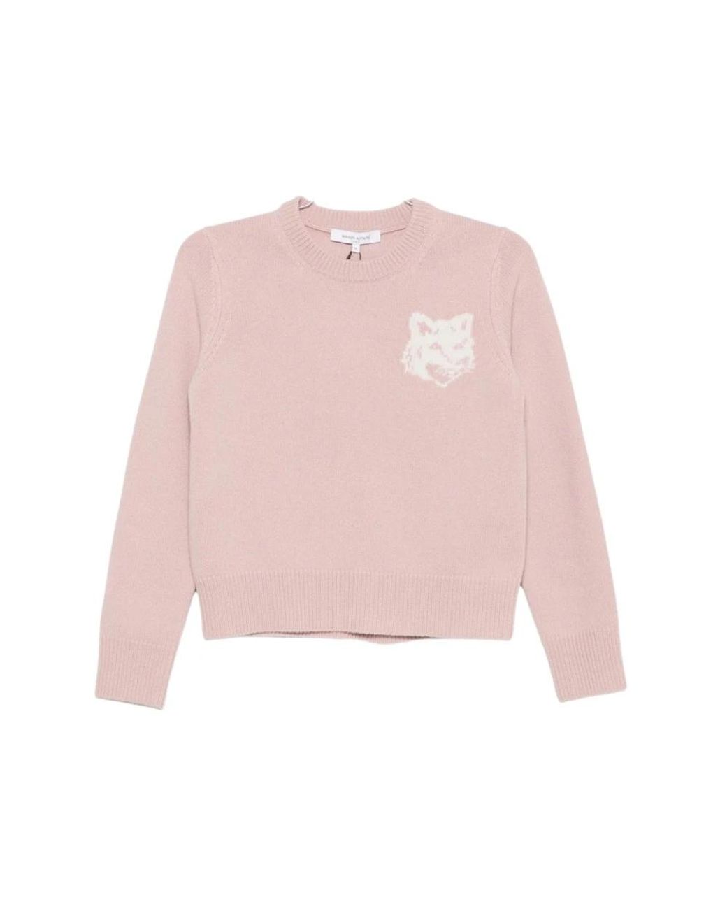 Maison Kitsuné Pink Round-Neck Knitwear