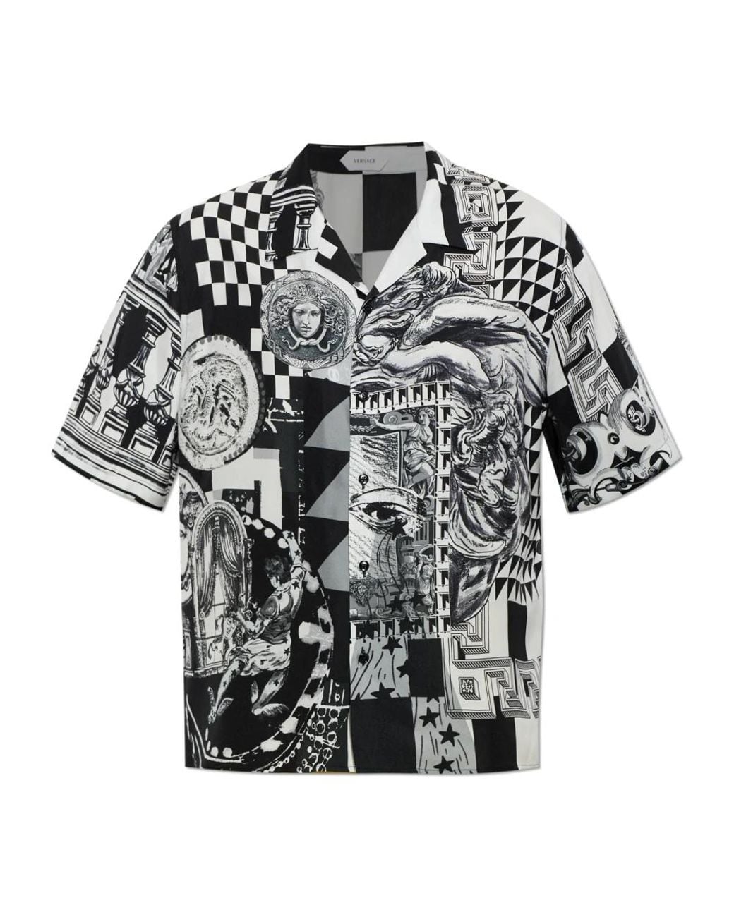 Versace Black Short Sleeve Shirts for men