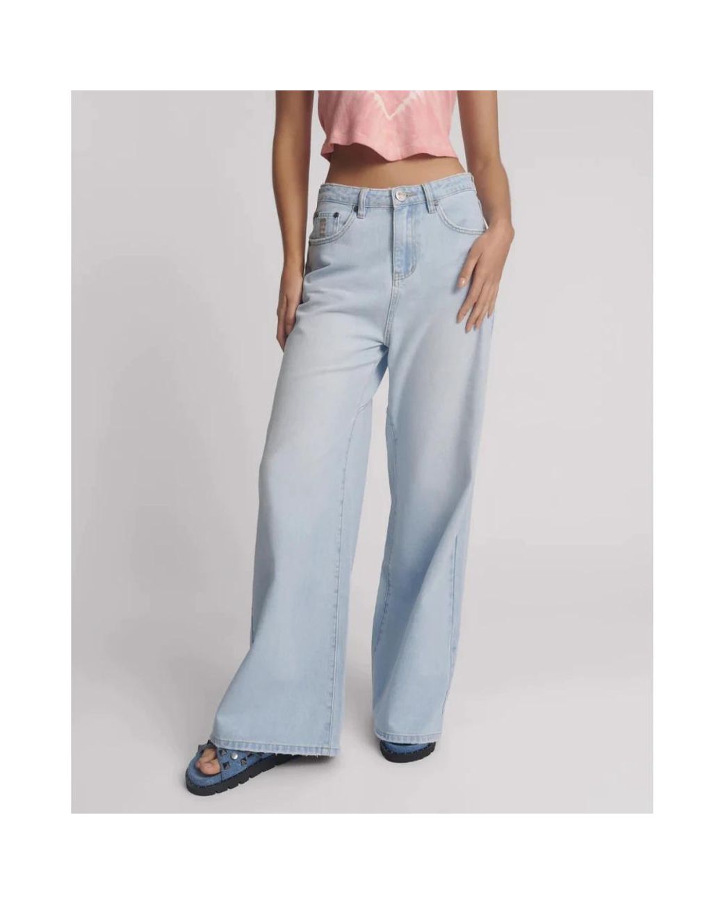 One Teaspoon Blue Wide Jeans