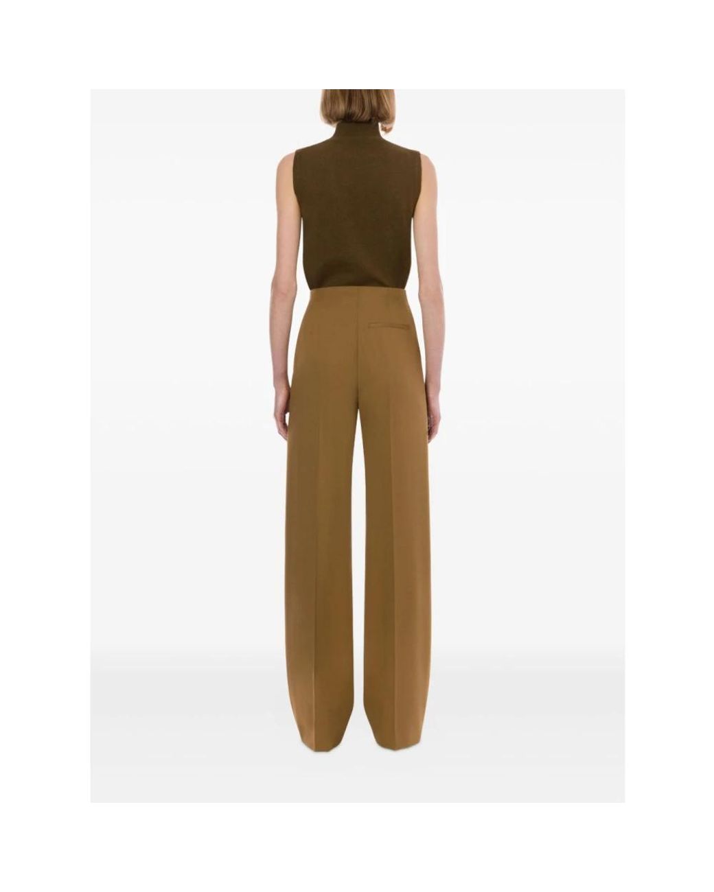 Alberta Ferretti Natural Wide Trousers