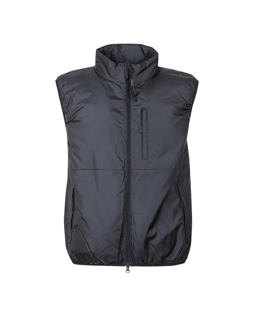 Aspesi Jassen ,Blauw ,Nylon Nylon Gewatteerd Gilet Met Rits in het Blue voor heren