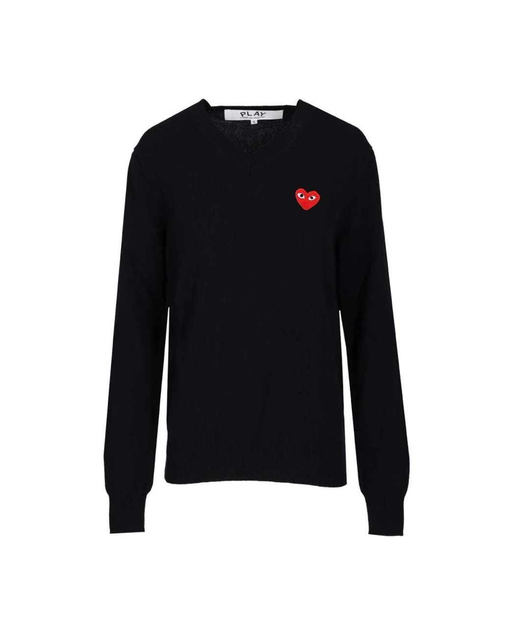 COMME DES GARÇONS PLAY Black V-Neck Knitwear for men