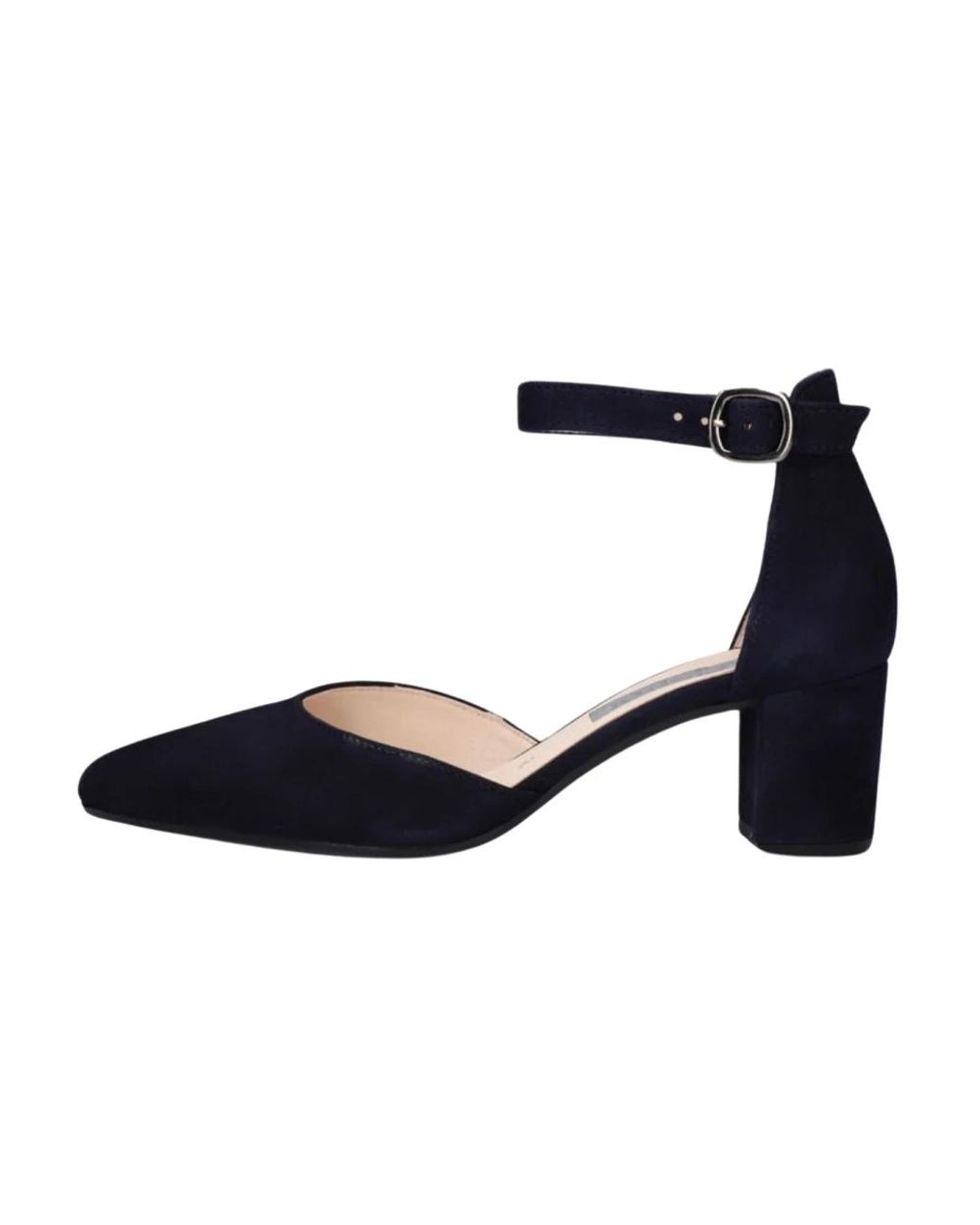 Gabor Schoenen ,Blauw ,Suède Elegante Donkerblauwe Suède Pump in het Blue