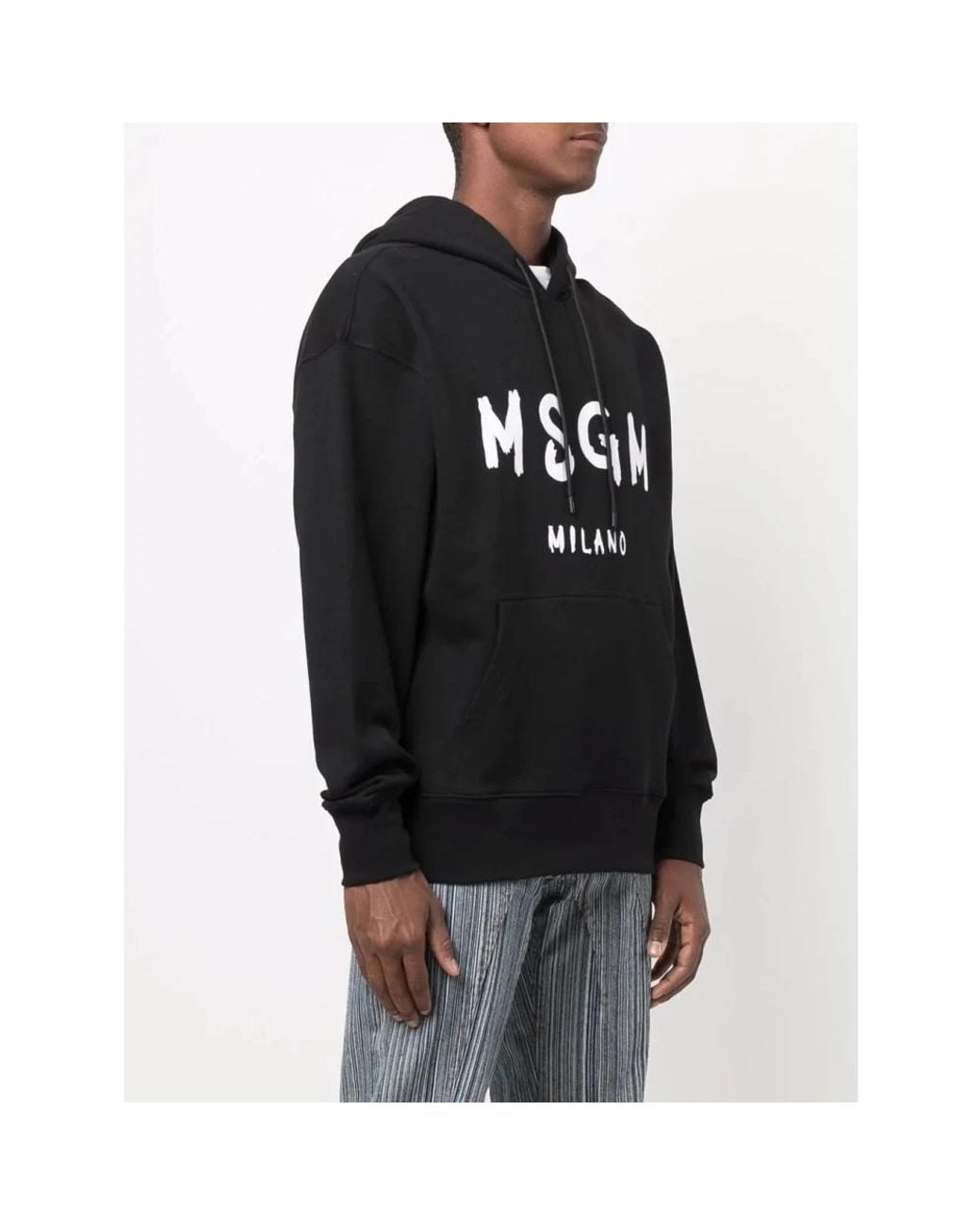 MSGM Black Logo Print Sweatshirt for men