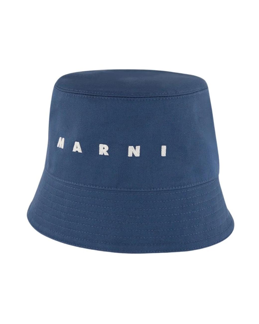 Marni Blue Gabardine Bucket Hat