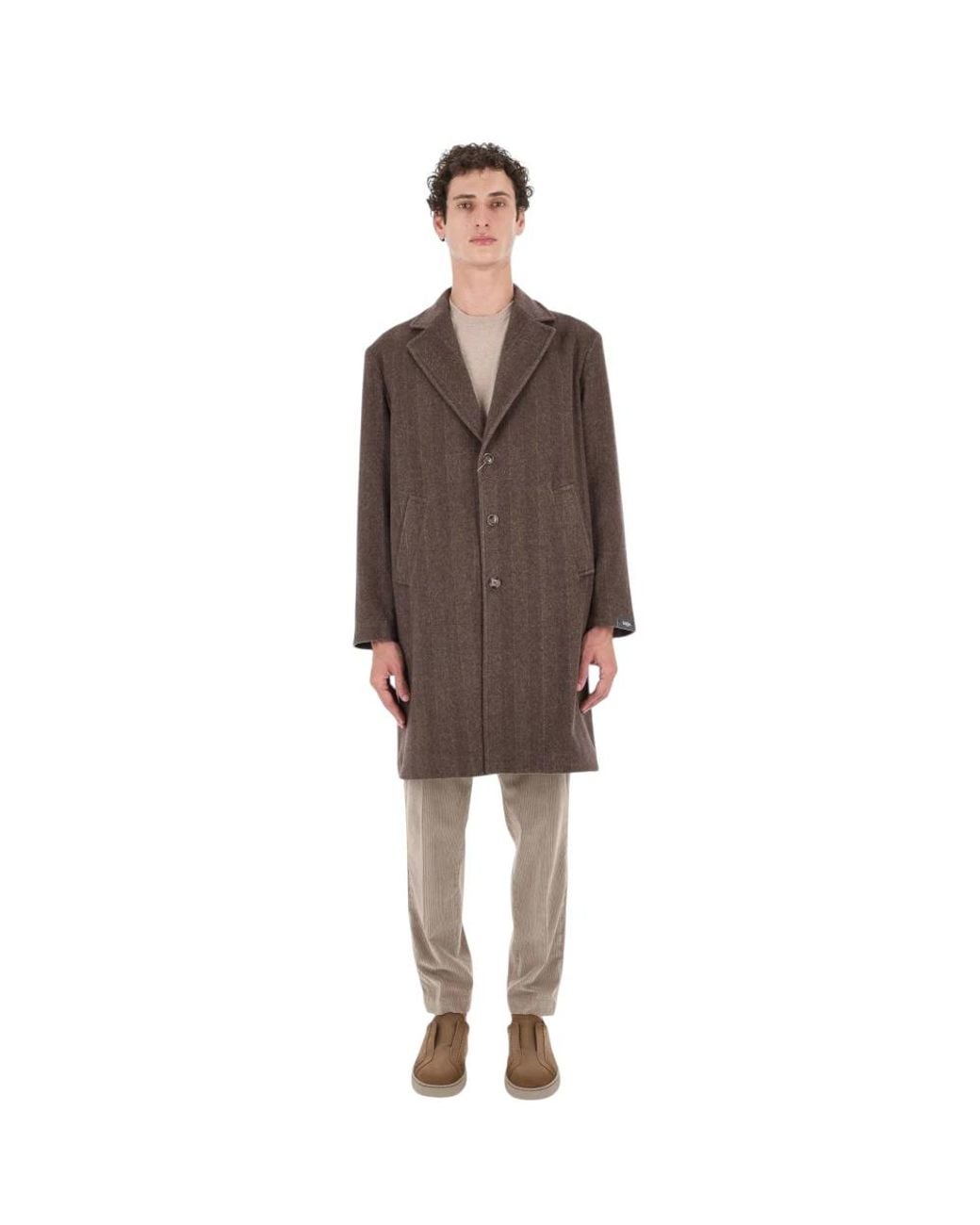 Barba Napoli Brown Single-Breasted Coats for men