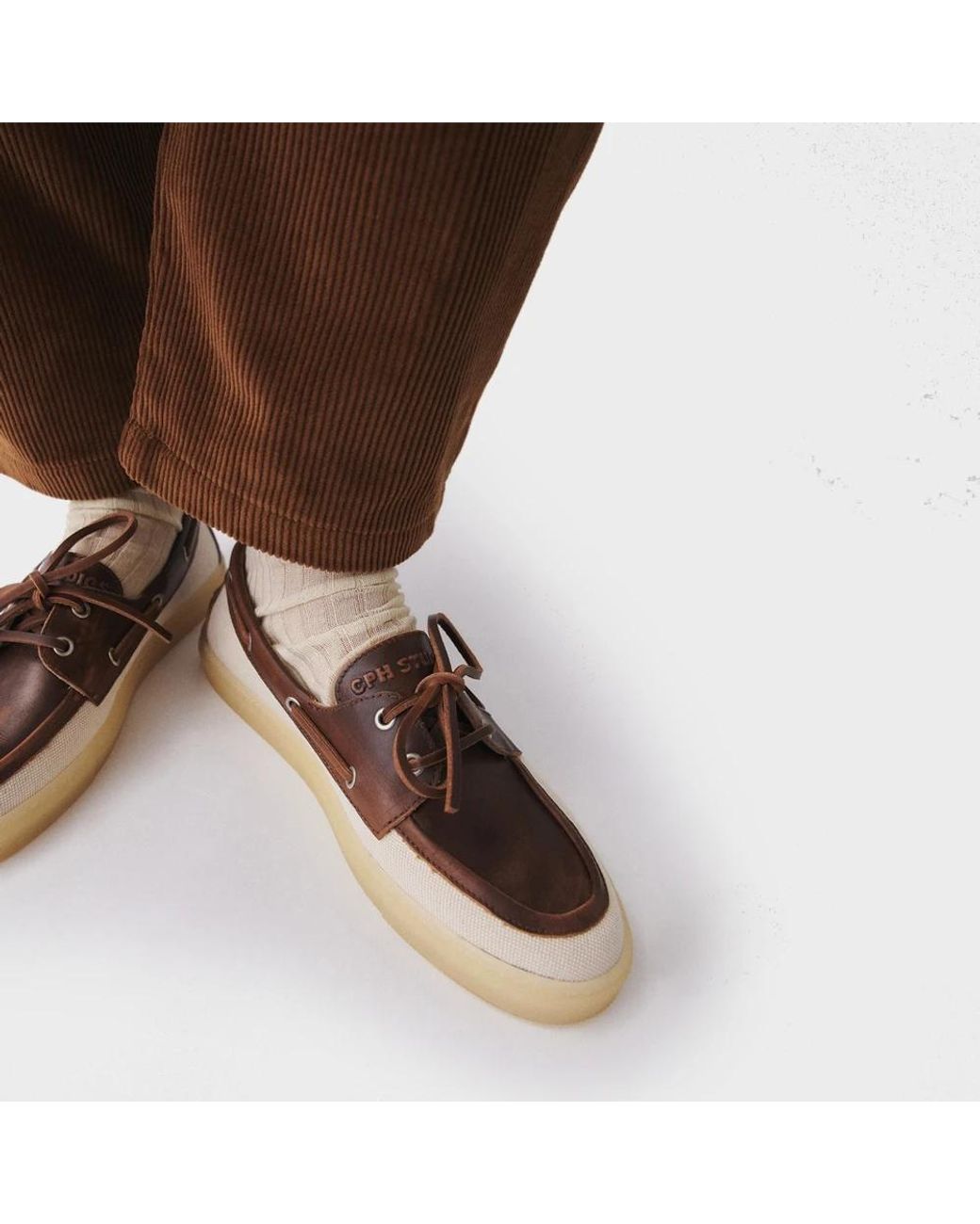 COPENHAGEN Brown Sailor Shoes for men