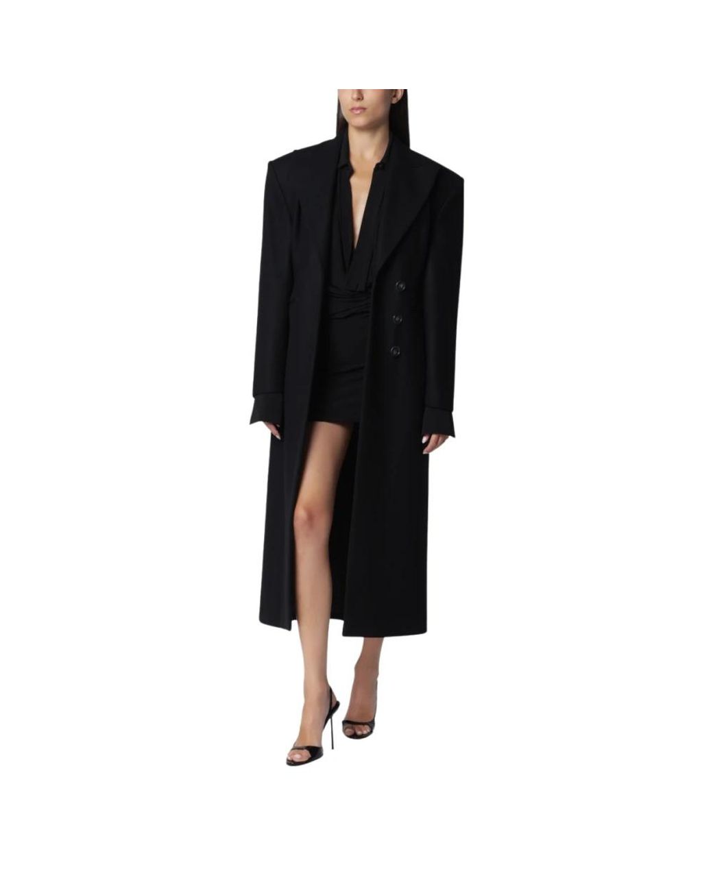 ANDAMANE Black Double-Breasted Coats