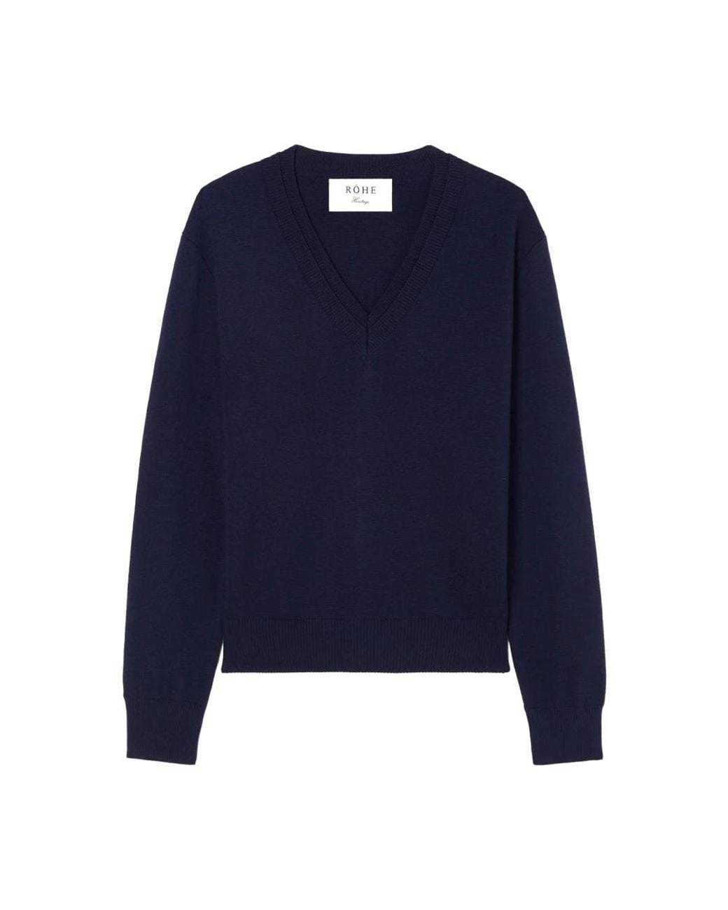 Rohe Truien & Vesten ,Blauw ,Wol Double V-Neck Trui in het Blue