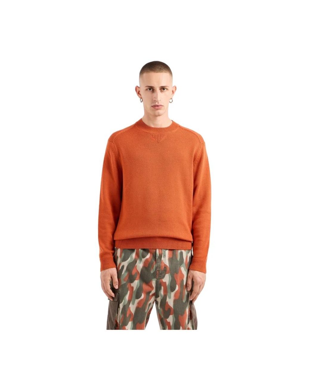 ARMANI EXCHANGE Orange Round-Neck Knitwear for men