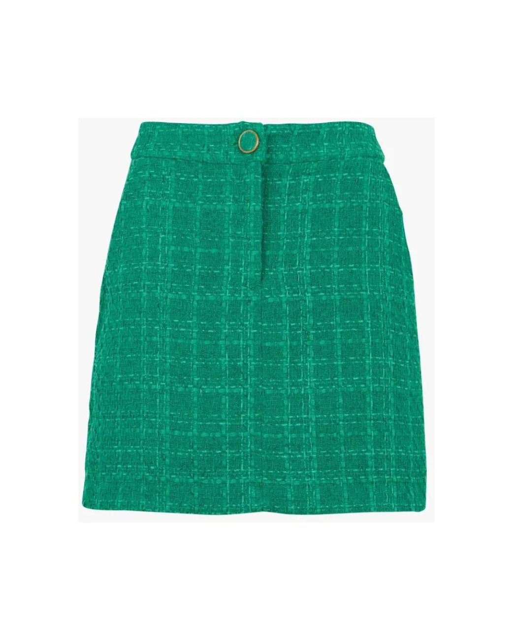 Suncoo Rokken ,Groen ,Tweed High-Waisted Groene Tweed Rok in het Green