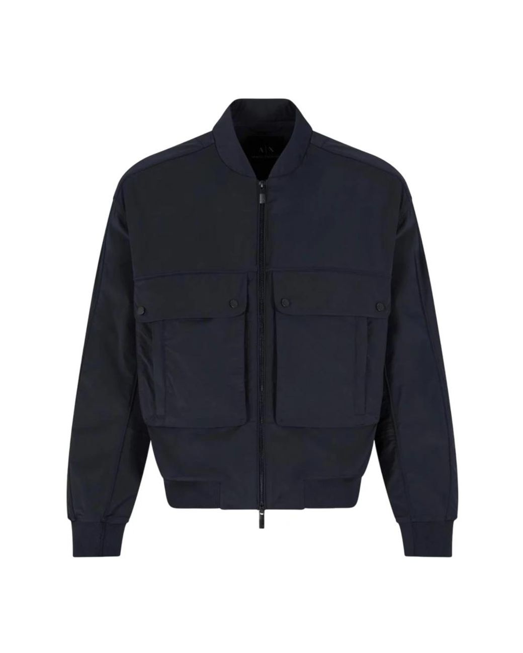 ARMANI EXCHANGE Jassen ,Blauw ,Polyester Bomberjack Van Stretchstof Met Rits in het Blue voor heren