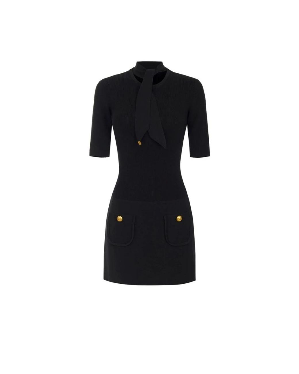Elisabetta Franchi Black Knitted Dresses