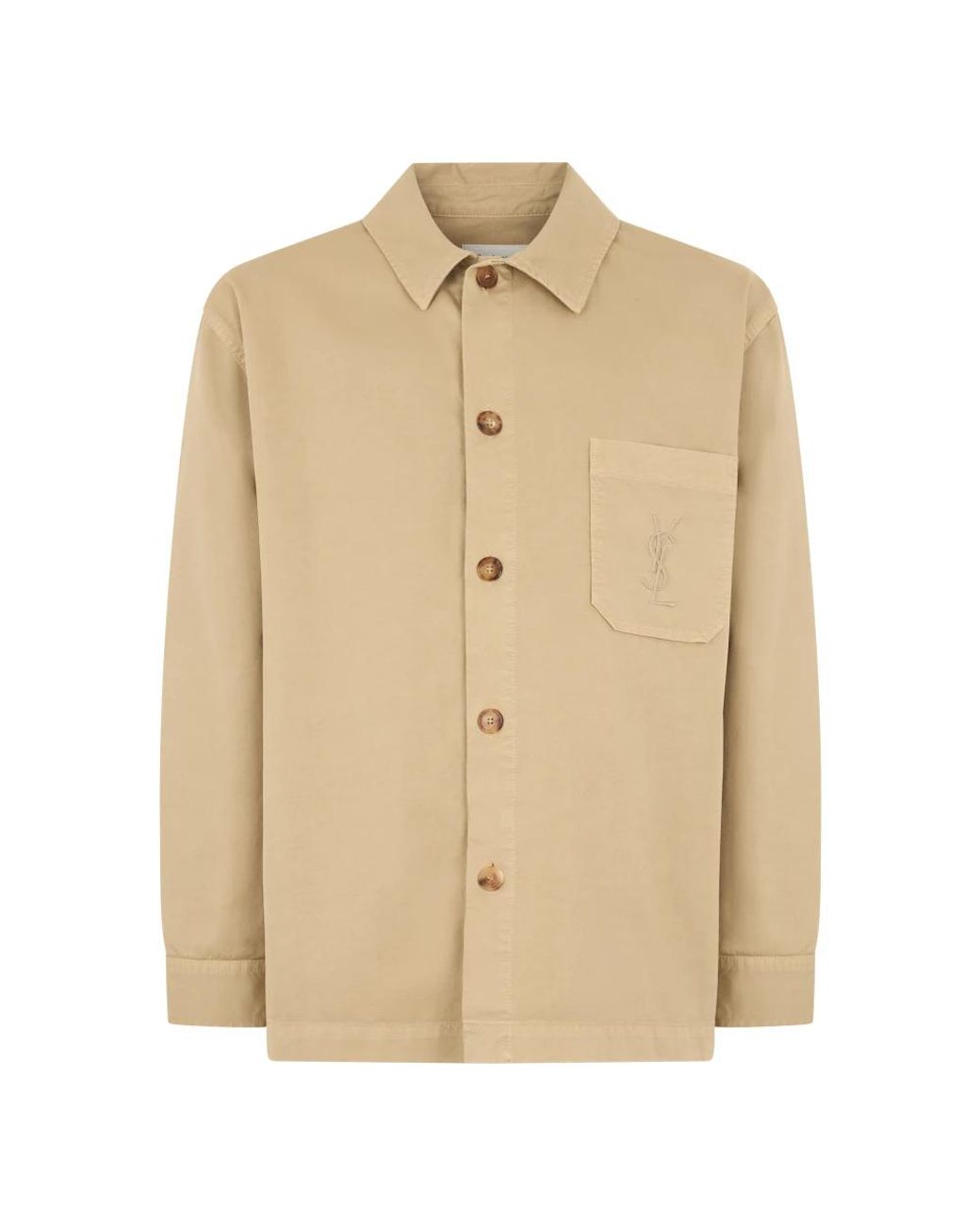 Saint Laurent Cassandre Overshirt in het Natural voor heren