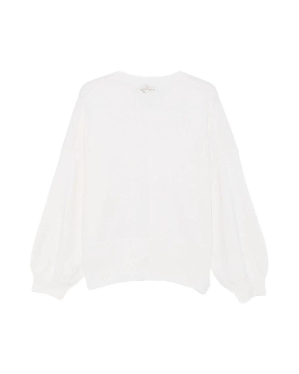 Liu Jo White V-Neck Knitwear