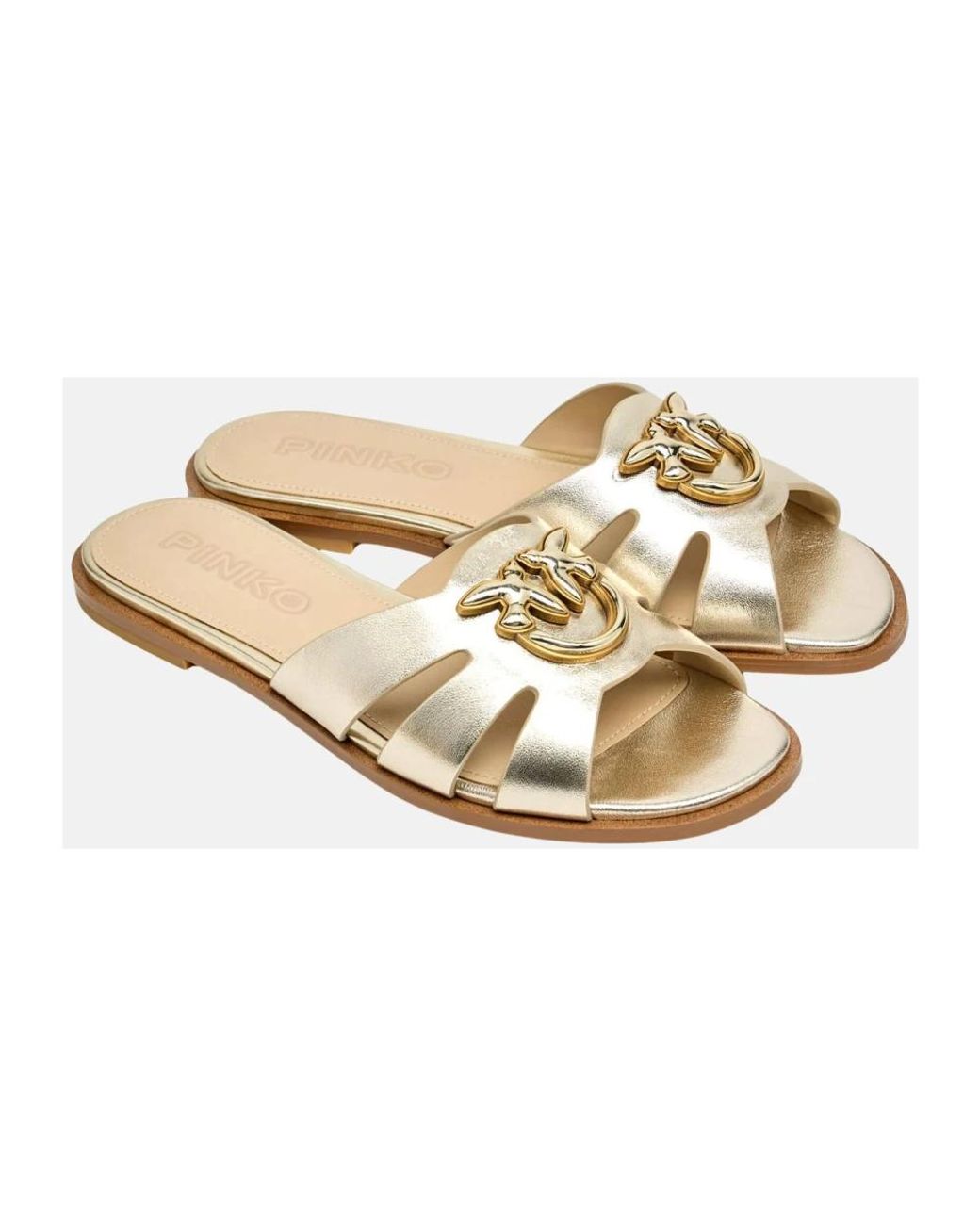 Pinko Metallic Sliders