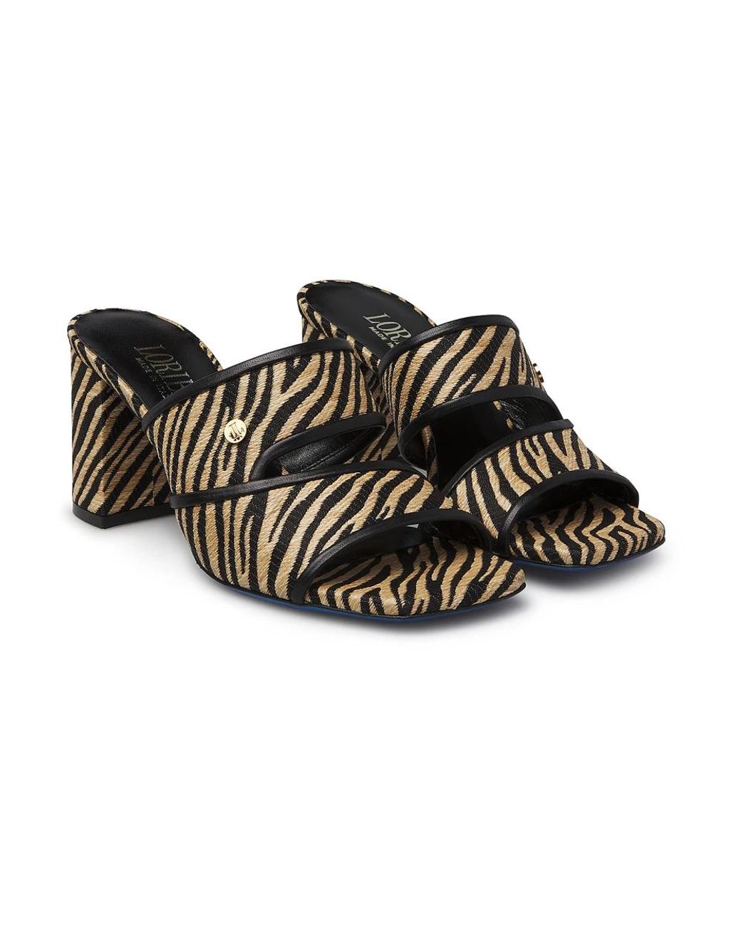 Loriblu Multicolor Zebra-Print Bast-Mules