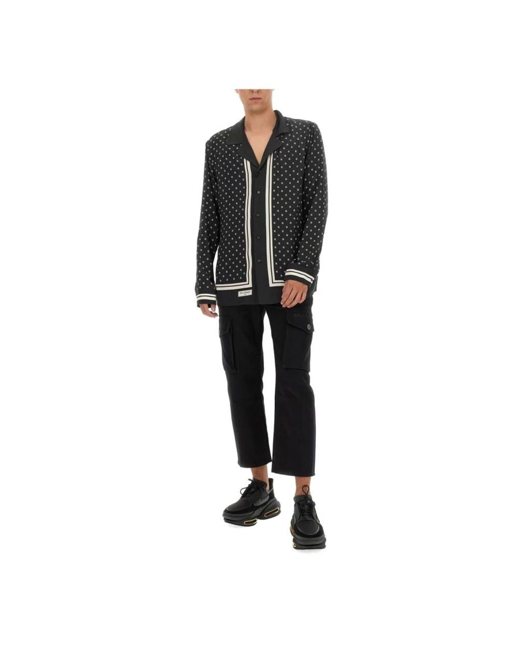 Balmain Black Cropped Trousers for men