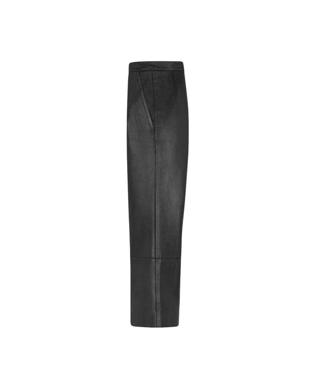 Saint Laurent Gray Leather Trousers