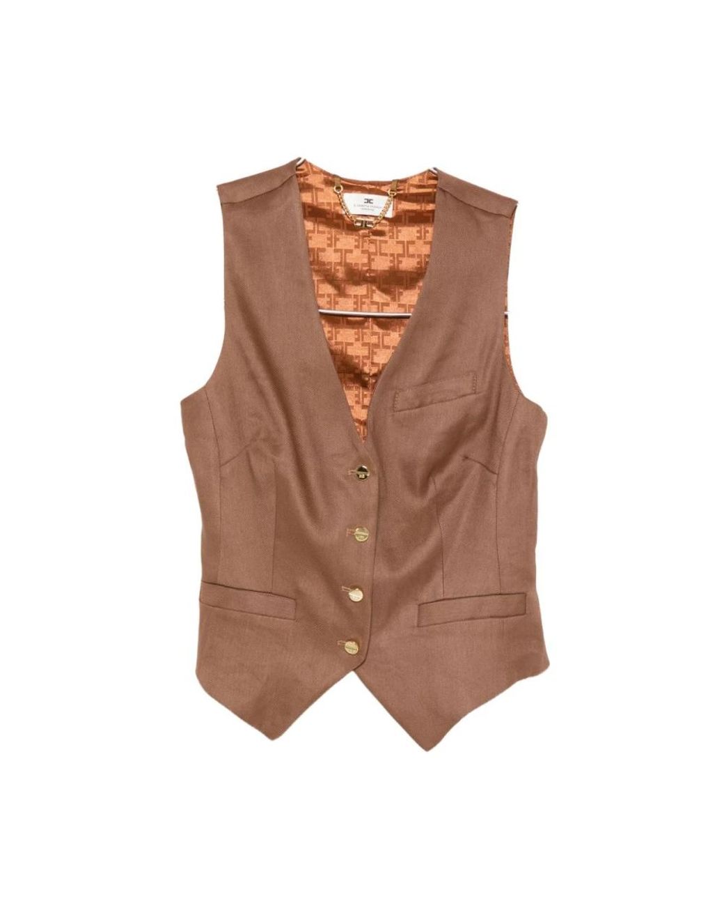 Elisabetta Franchi Brown Vests
