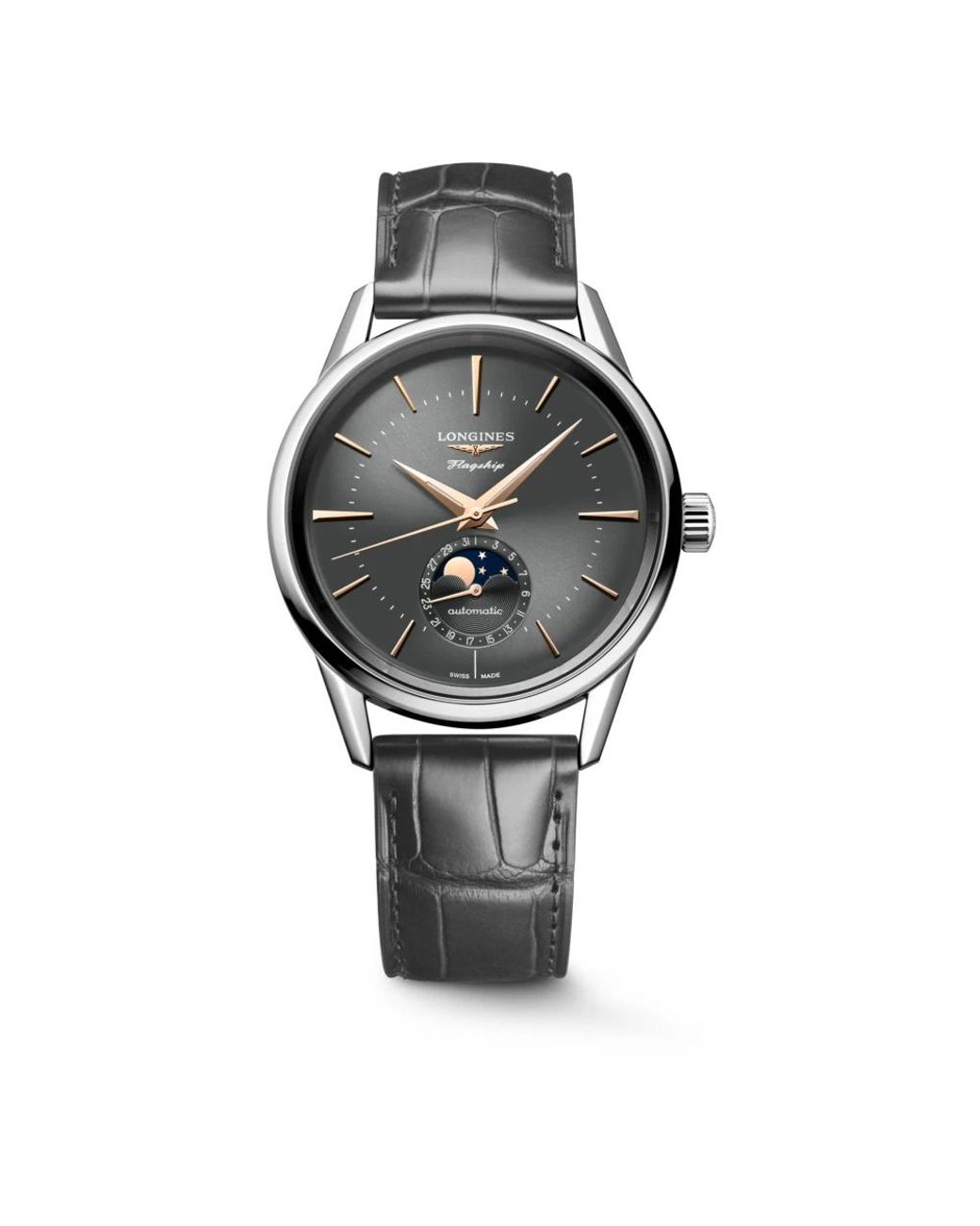Longines Gray Flagship Heritage Moonphase