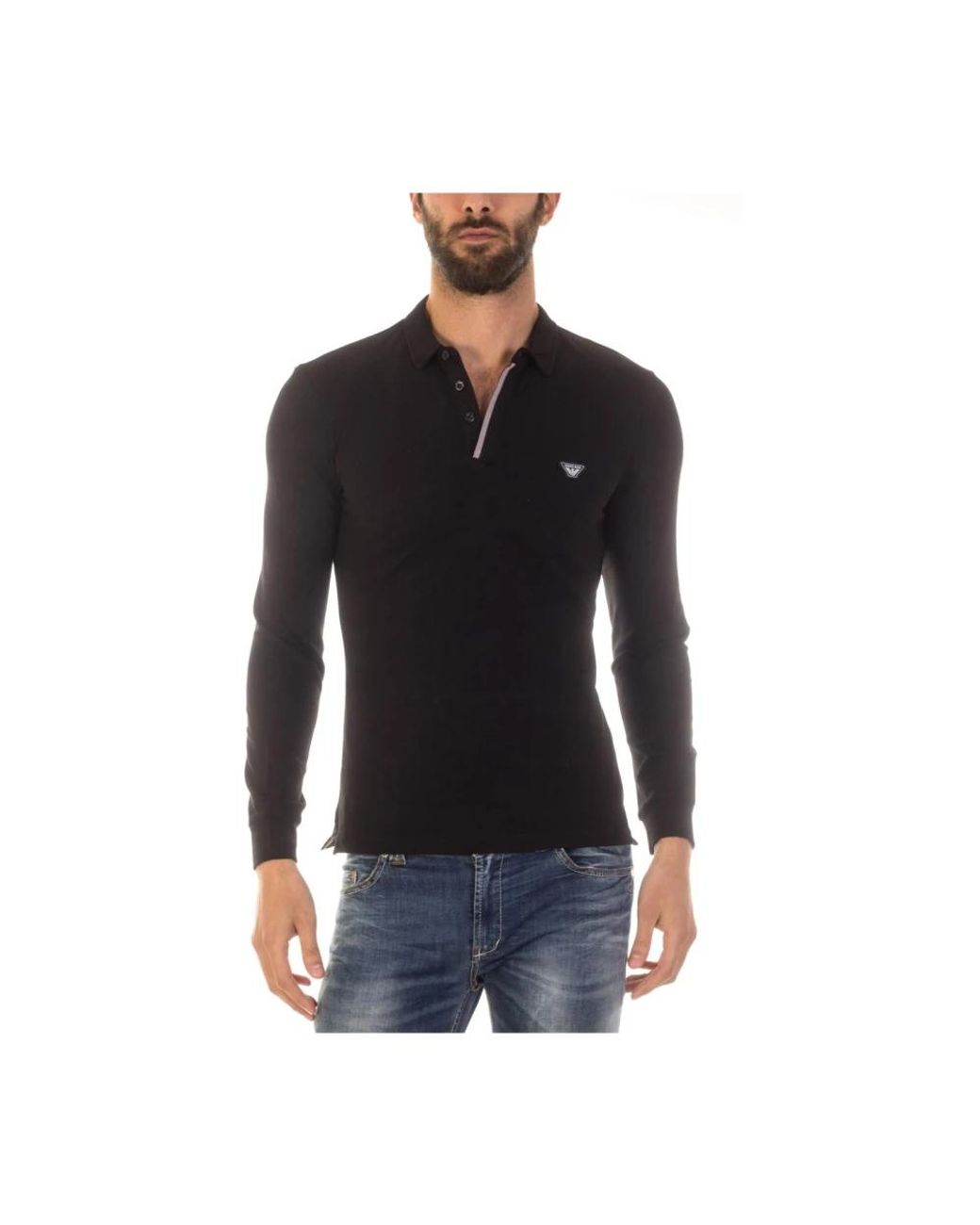 Armani Jeans Black Polo Shirts for men