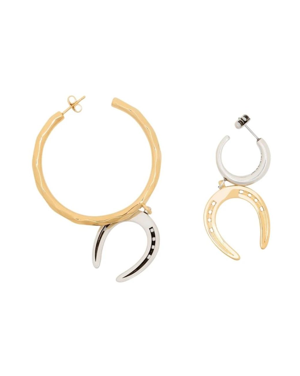 Isabel Marant Accessoires ,Veelkleurig ,Asymmetric Gd Earrings in het Metallic