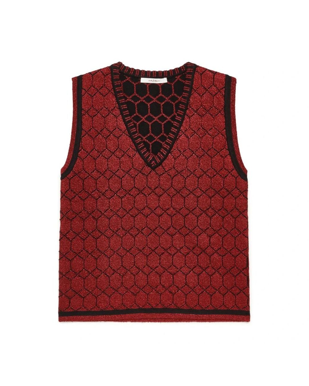 Maliparmi Red V-Neck Knitwear