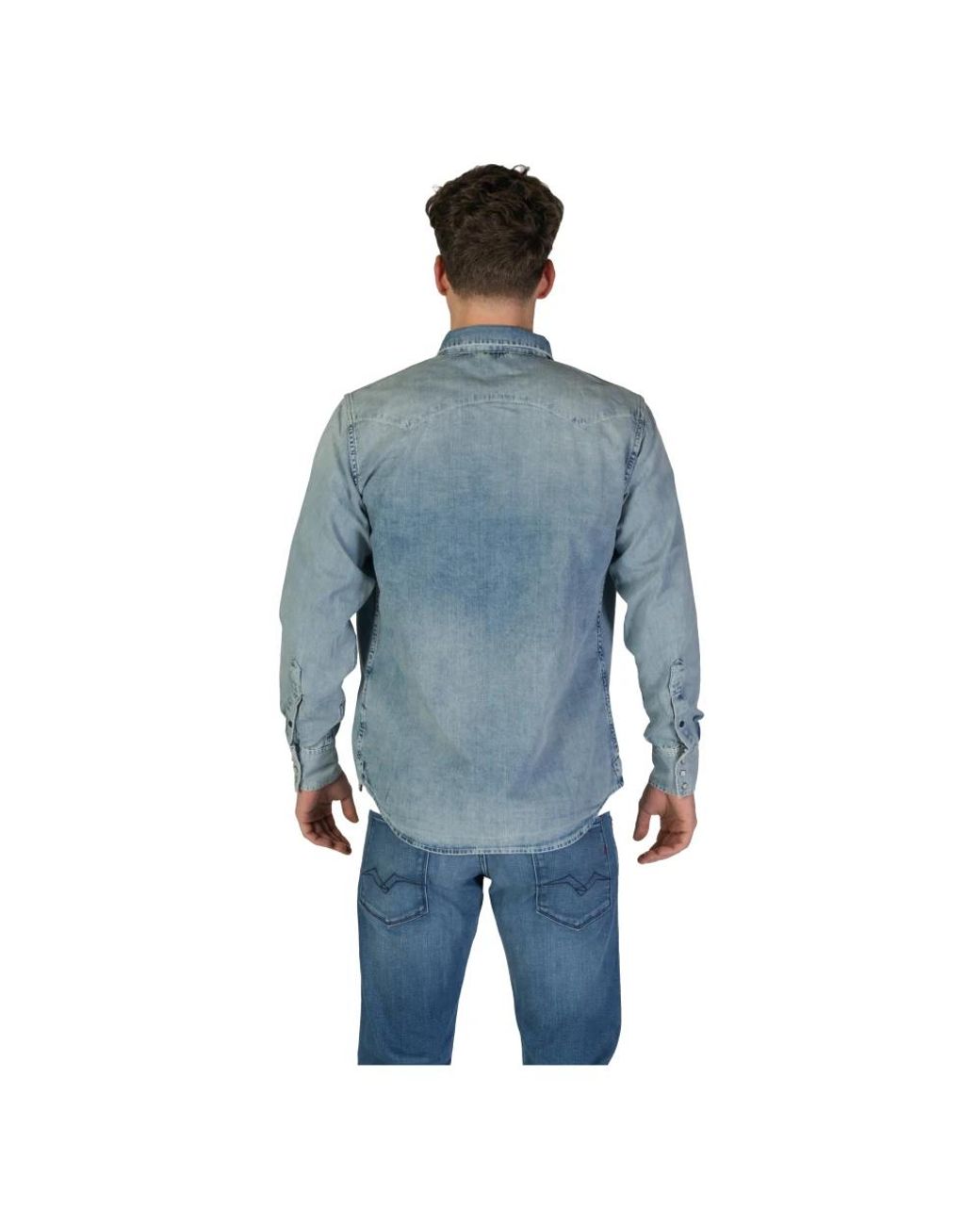 Replay Blue Denim Jackets for men