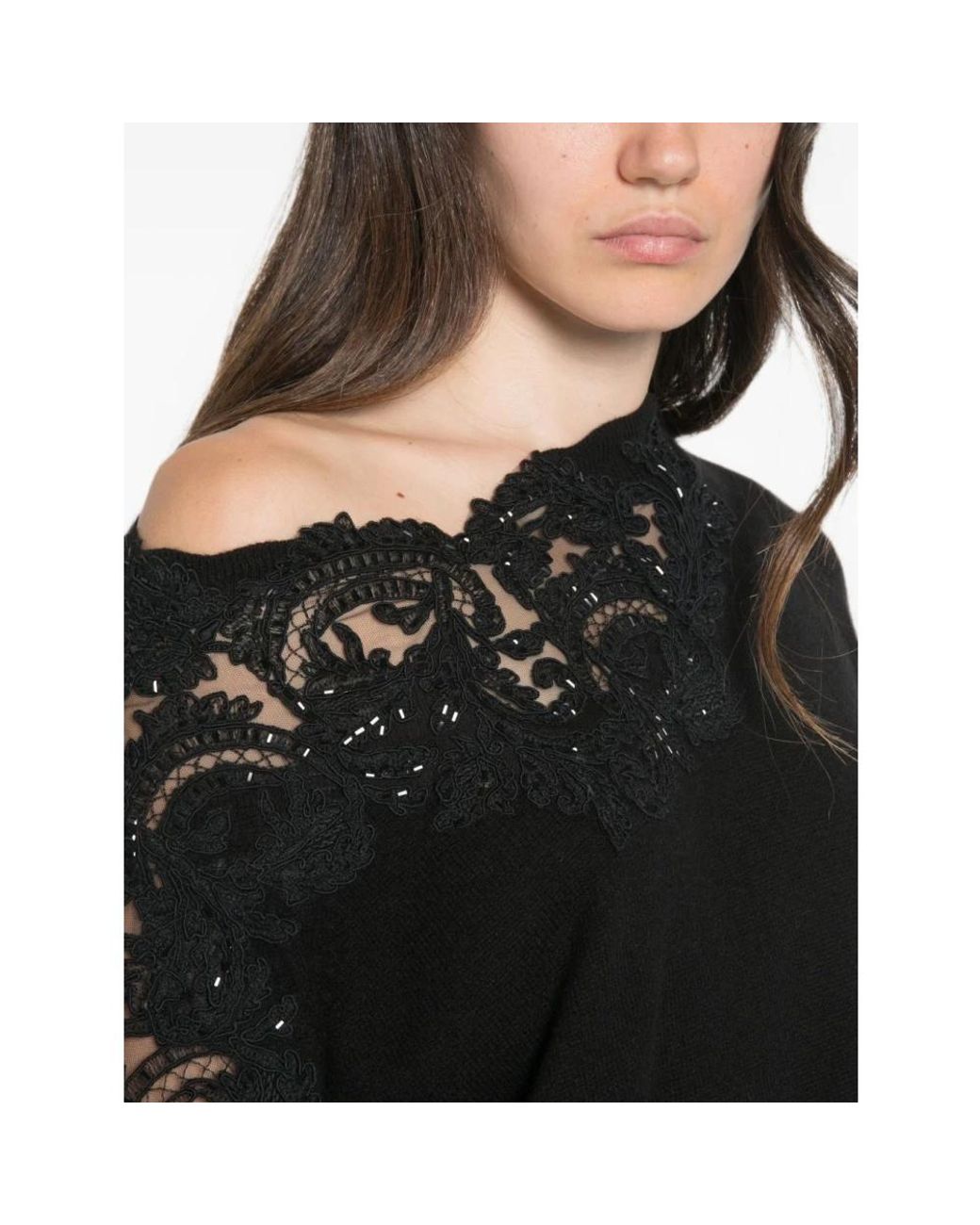 Ermanno Scervino Black Cashmere Knitwear