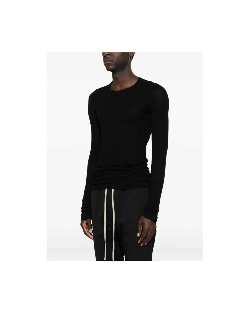 Round-Neck Knitwear Rick Owens de hombre de color Black