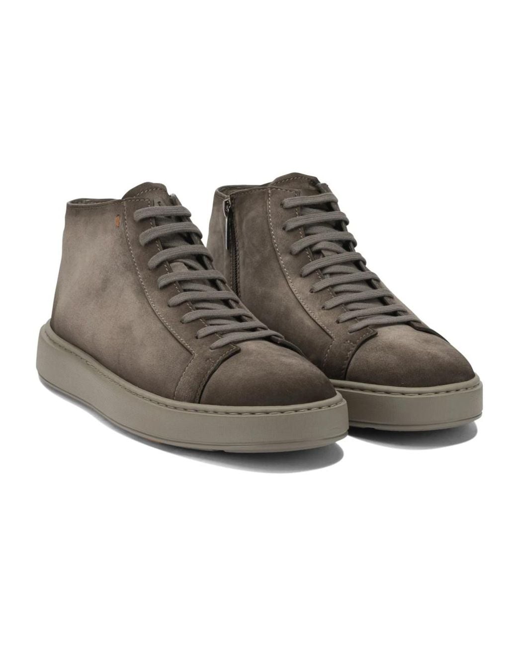 Santoni Gray Lace-Up Boots for men