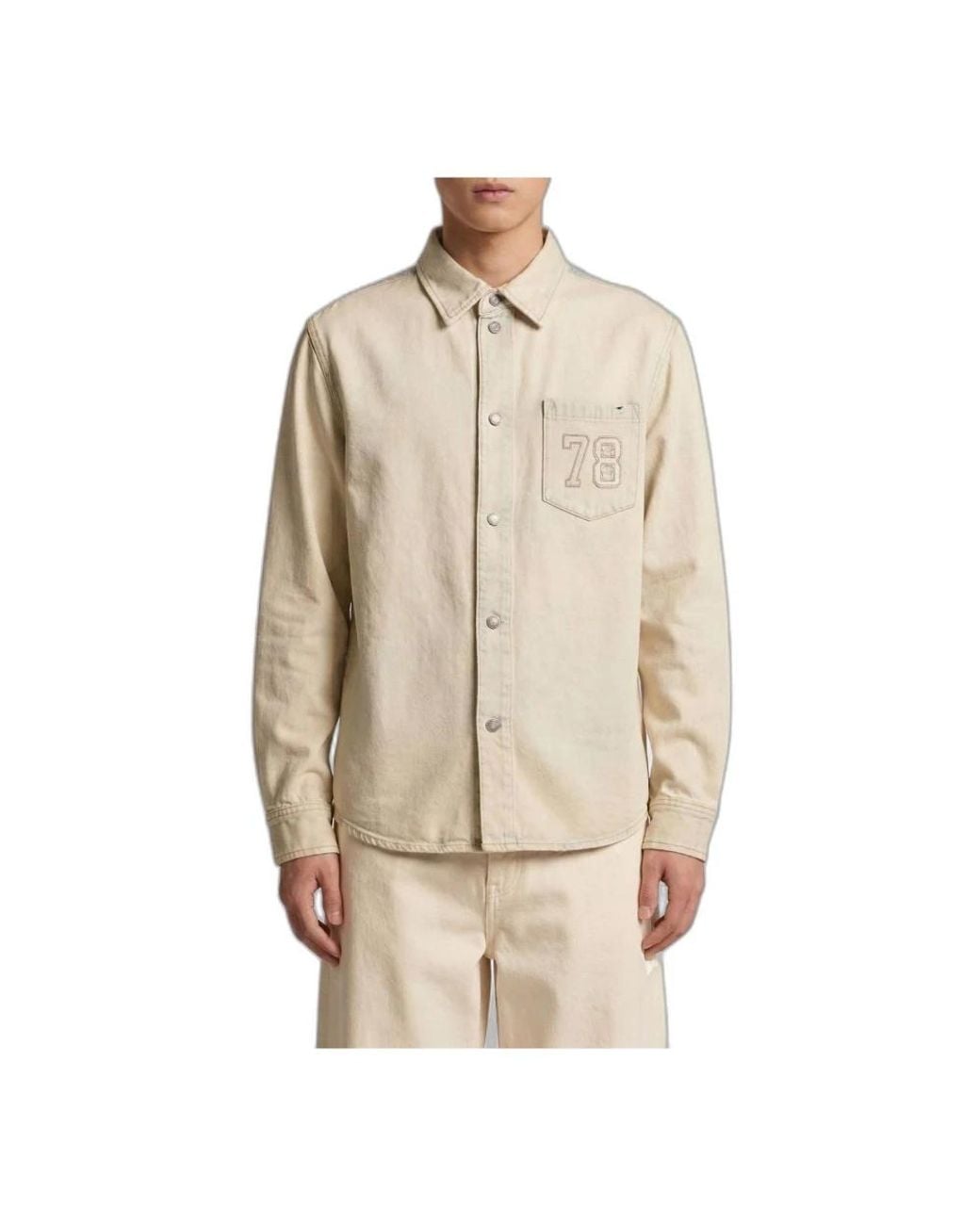 Golden Goose Deluxe Brand White Denim Shirts for men
