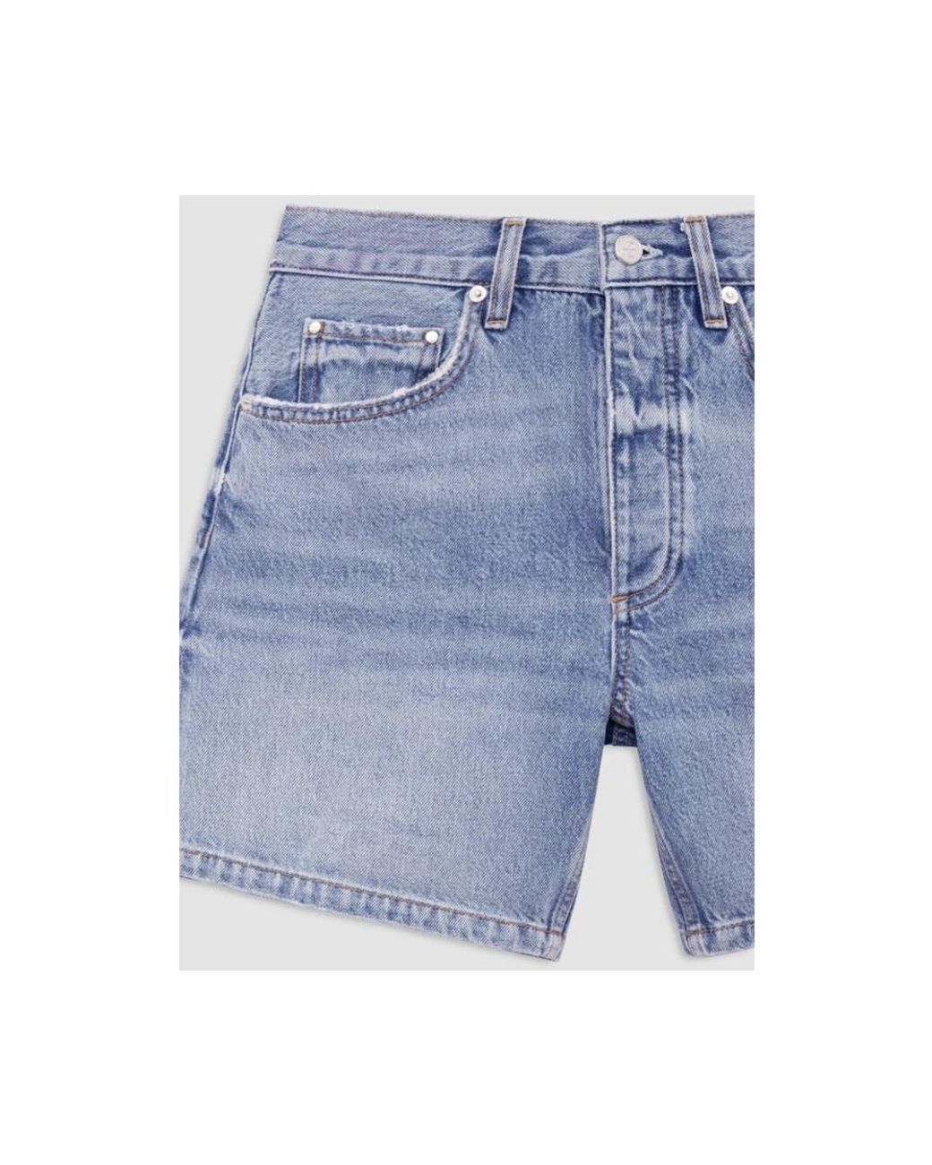 Anine Bing Blue Denim Shorts