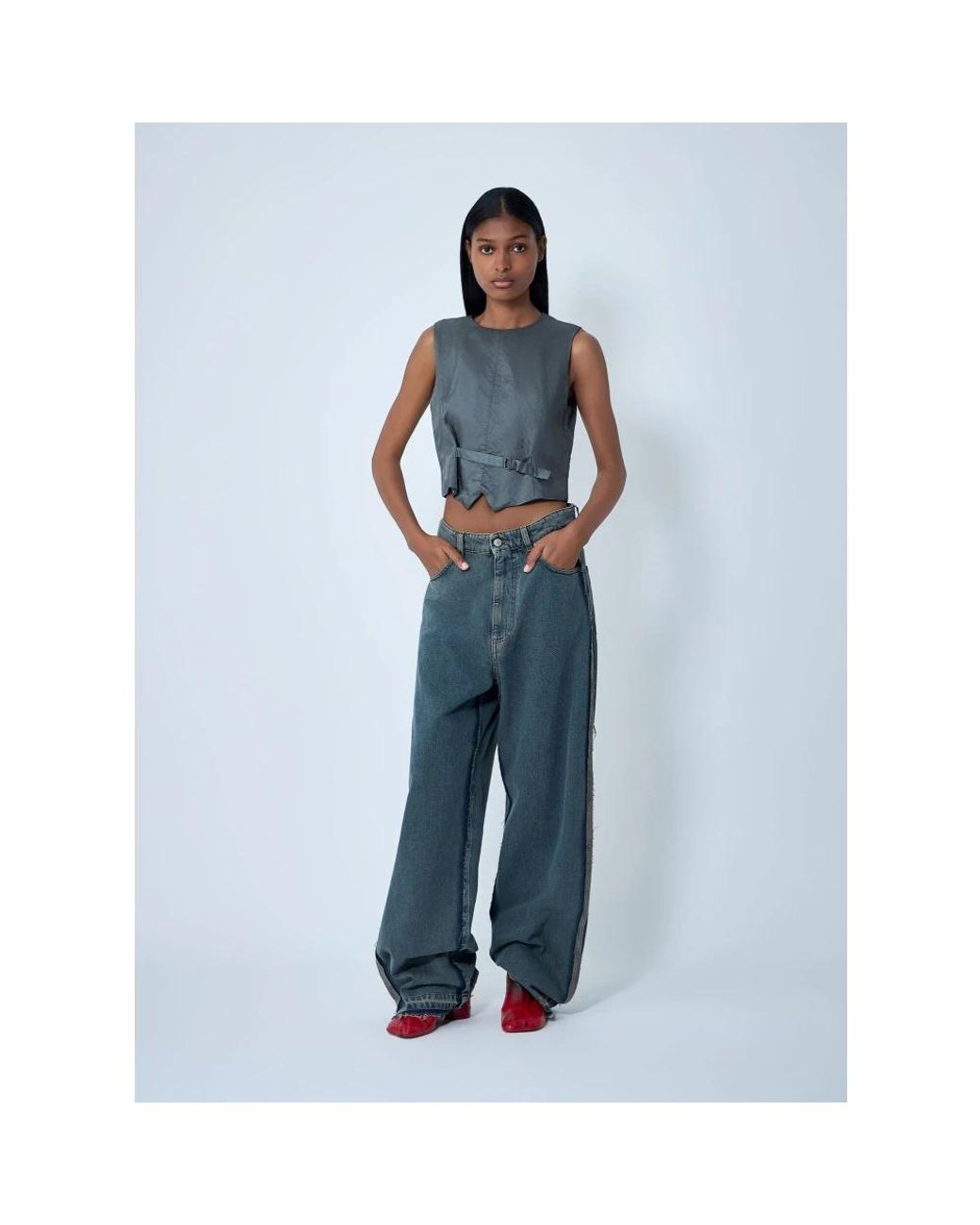 MM6 by Maison Margiela Blue Wide Jeans